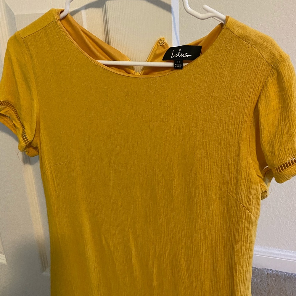 Lulus mustard yellow sheath dress